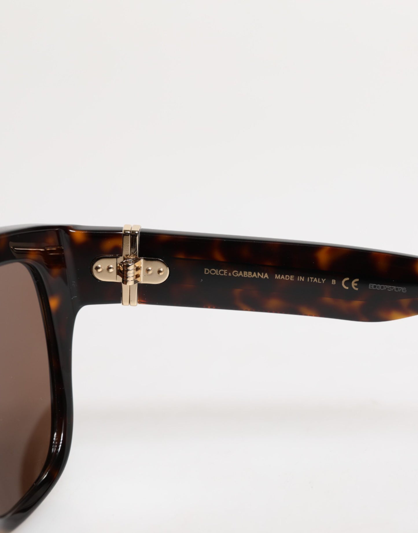 Dolce & Gabbana Dark Brown Havana DG4398F Vierkante Montuur Zonnebril