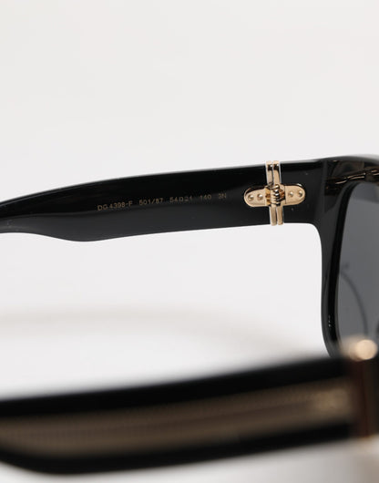 Dolce & Gabbana Zwart Vierkant Acetaat Montuur DG4398-F Eyewear Zonnebril
