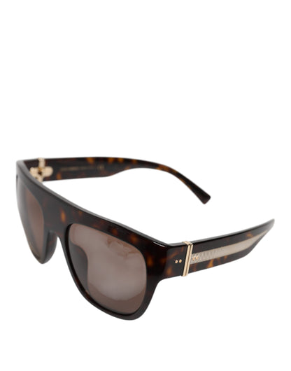 Dolce & Gabbana Dark Brown Havana DG4398F Vierkante Montuur Zonnebril
