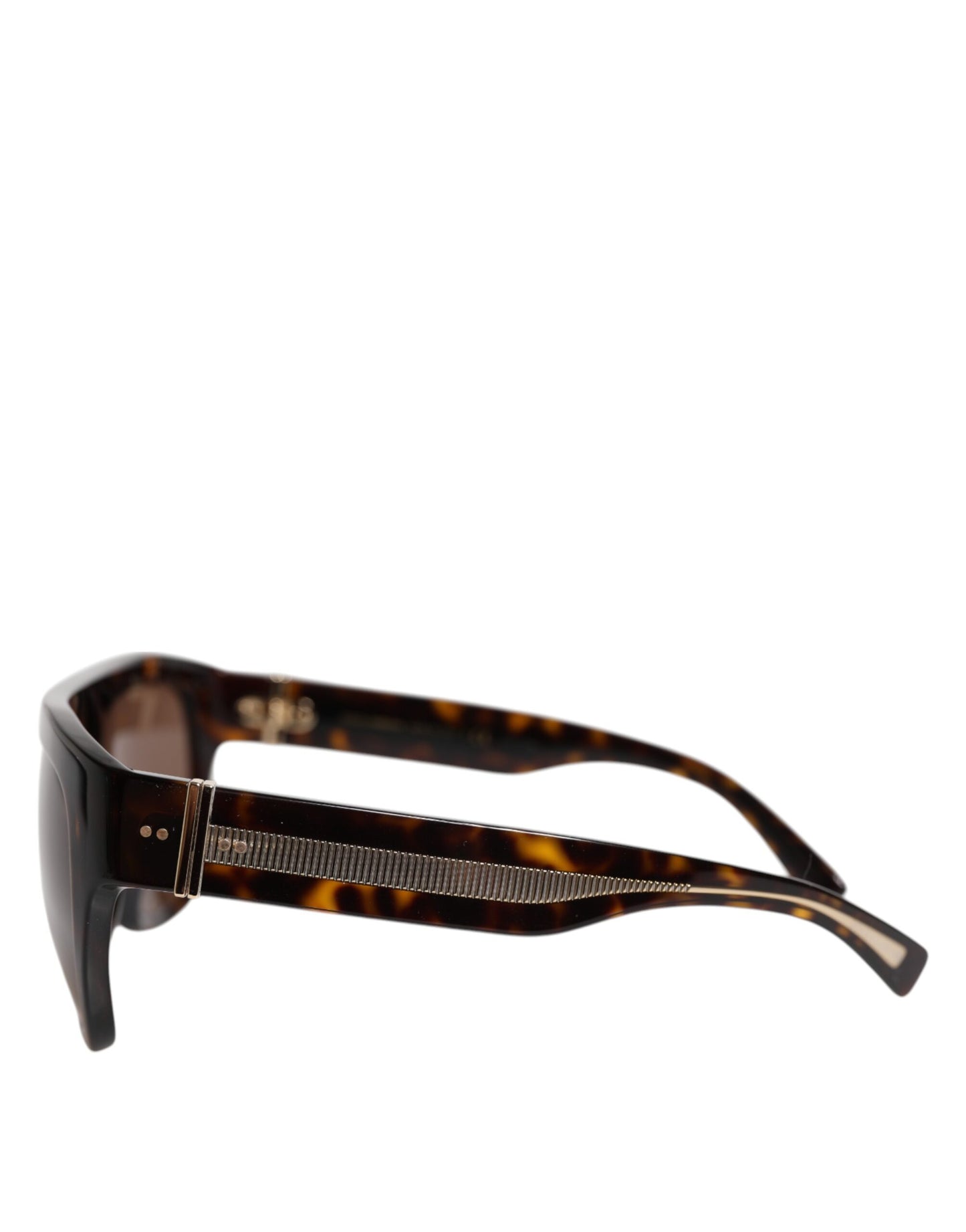 Dolce & Gabbana Dark Brown Havana DG4398F Vierkante Montuur Zonnebril