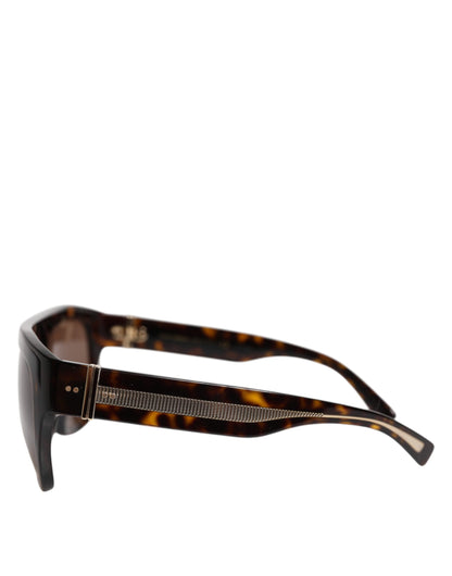 Dolce & Gabbana Dark Brown Havana DG4398F Vierkante Montuur Zonnebril