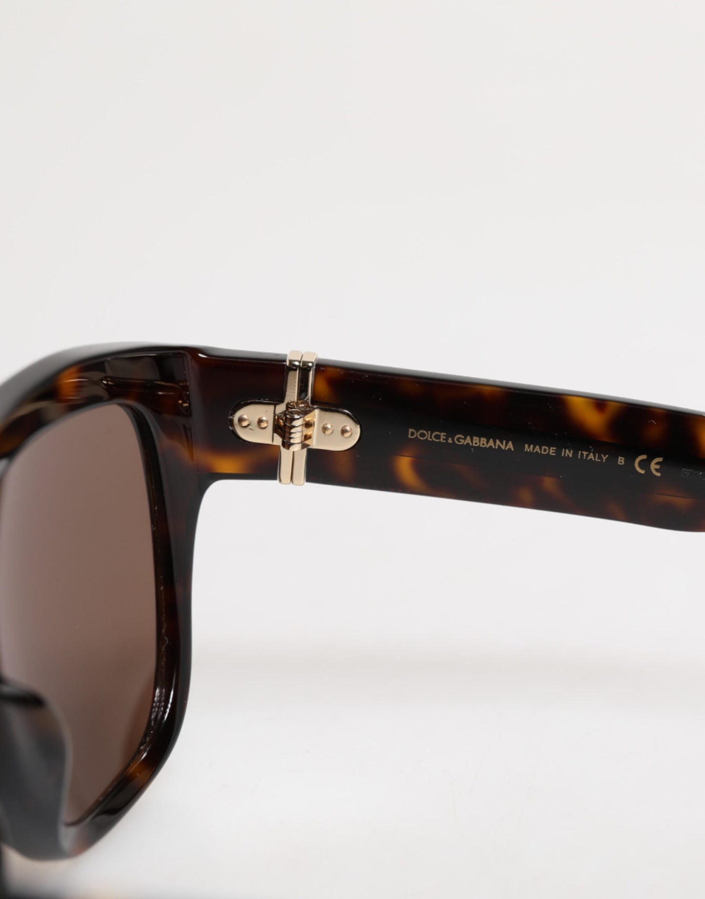 Dolce & Gabbana Dark Brown Havana DG4398F Vierkante Montuur Zonnebril