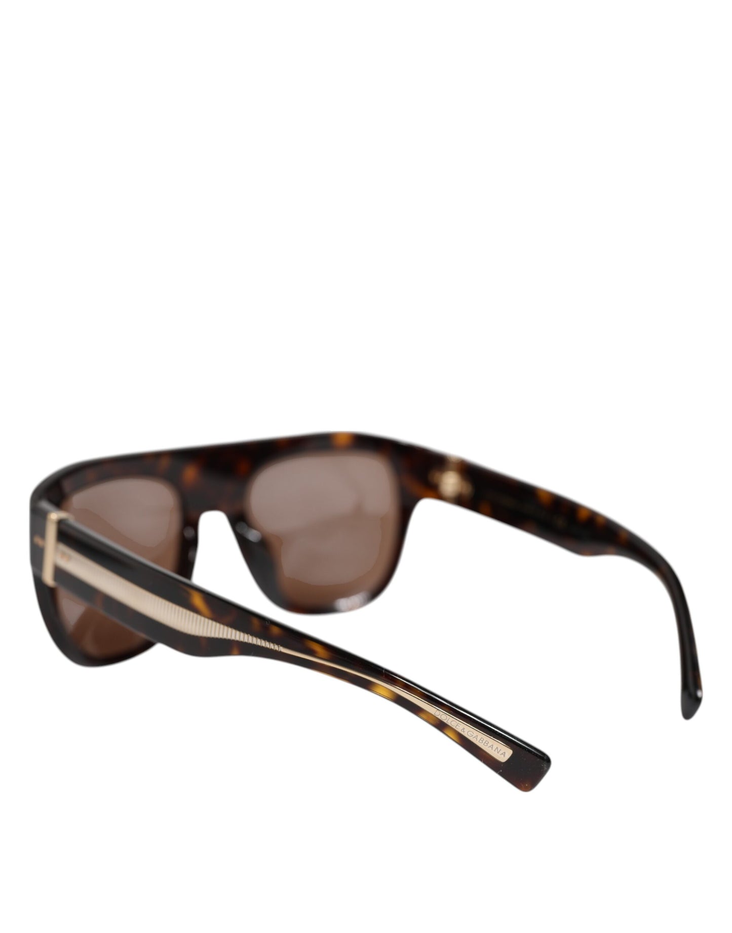 Dolce & Gabbana Dark Brown Havana DG4398F Vierkante Montuur Zonnebril