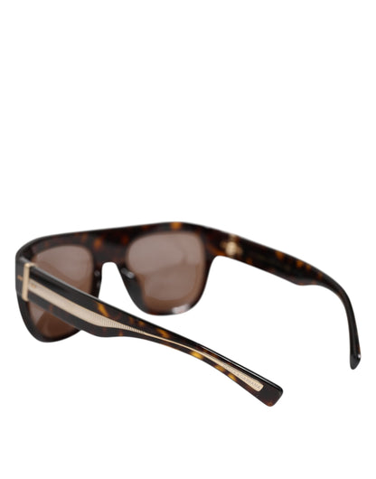 Dolce & Gabbana Dark Brown Havana DG4398F Vierkante Montuur Zonnebril