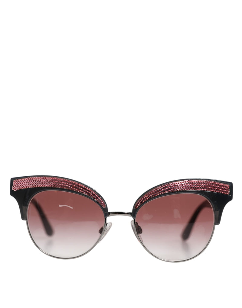 Dolce & Gabbana DG6109 Lunettes de soleil Cat Eye Noir Rose Miroité
