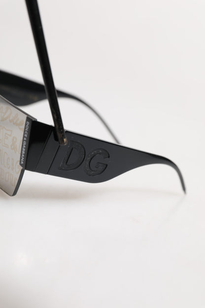 Dolce & Gabbana Black Metal Frame DNA Graffiti DG2233 Eyewear Zonnebril