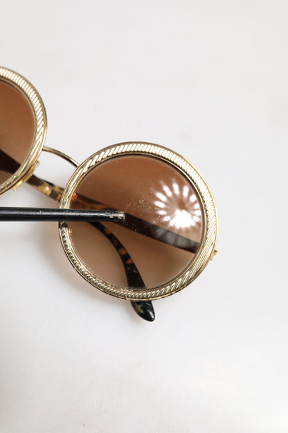Dolce & Gabbana Goudbruin Gradiënt Rond Montuur DG2179 Eyewear Zonnebril