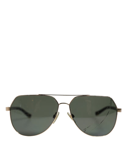 Dolce & Gabbana zwarte 18K vergulde gepolariseerde stalen DG2133K zonnebril