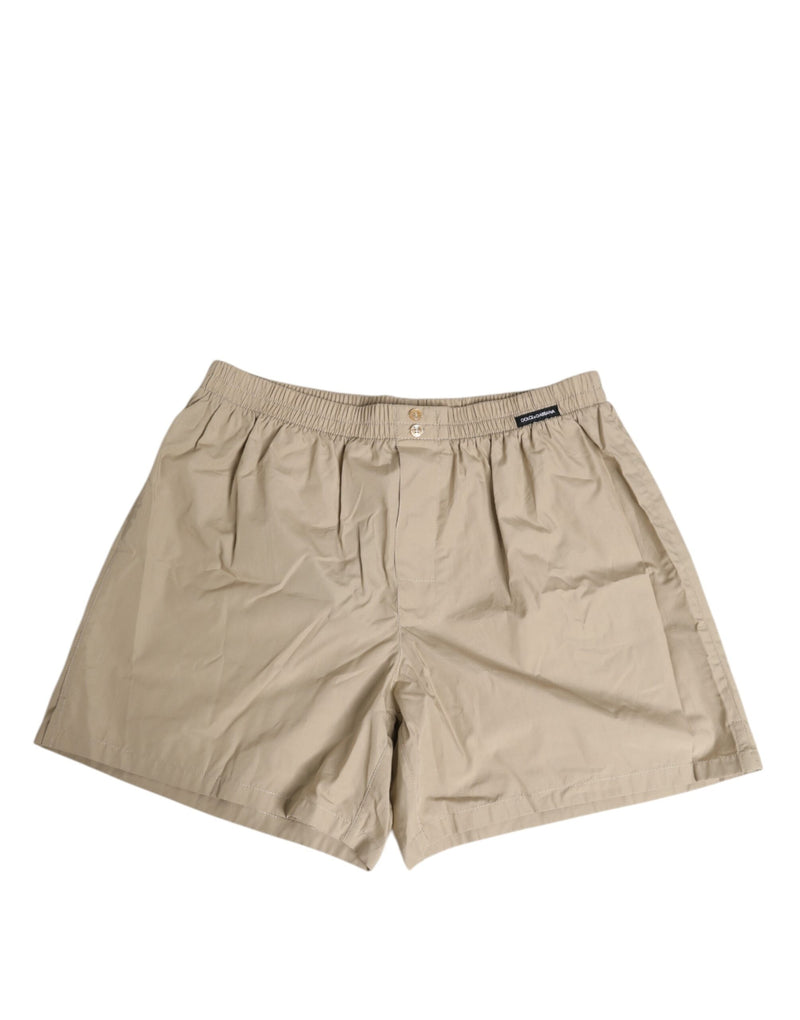 Dolce & Gabbana Boxer Shorts Beiges en Coton pour Hommes
