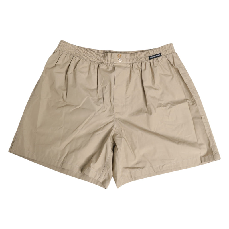 Dolce & Gabbana Boxer Shorts Beiges en Coton pour Hommes