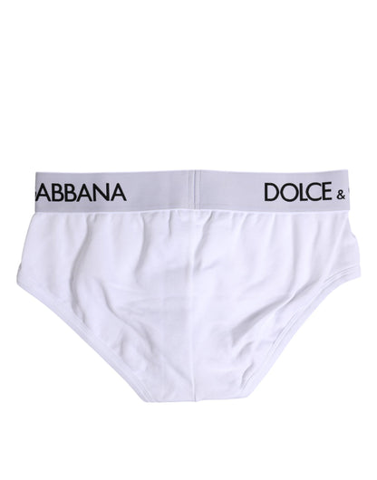 Dolce & Gabbana White Cotton Stretch Regular Brief Underwear