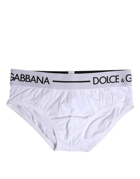 Dolce & Gabbana White Cotton Stretch Regular Brief Underwear