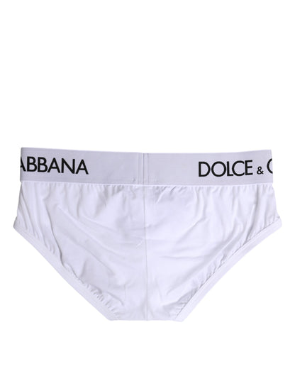 Dolce & Gabbana White Cotton Stretch Regular Brief Underwear