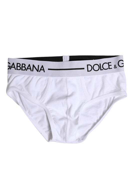 Dolce & Gabbana White Cotton Stretch Regular Brief Underwear