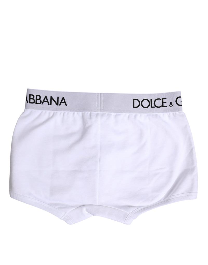 Dolce & Gabbana White Cotton Stretch Regular Boxer Underwear