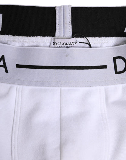 Dolce & Gabbana White Cotton Stretch Regular Boxer Underwear