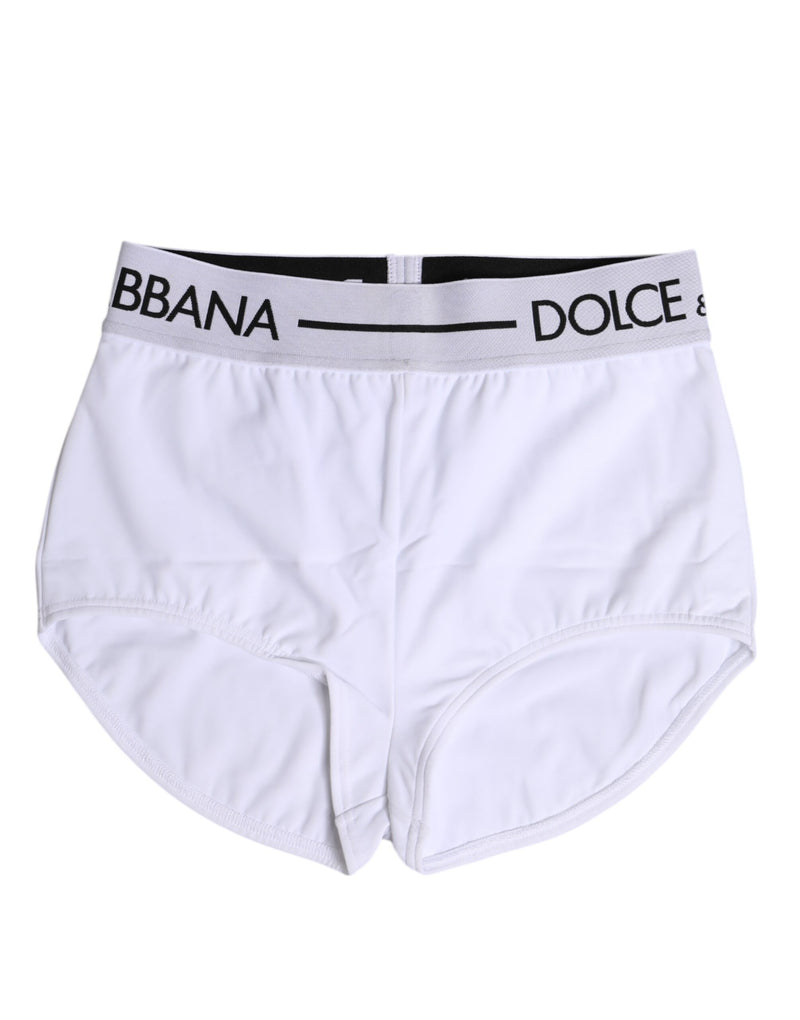 Dolce & Gabbana White Nylon Logo Waistband Boxer Briefs
