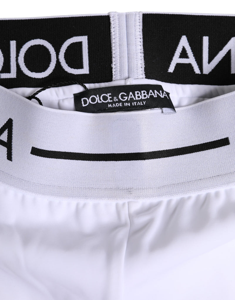 Dolce & Gabbana White Nylon Logo Waistband Boxer Briefs