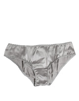 Dolce & Gabbana Gray Silk Stretch Low Waist Panty