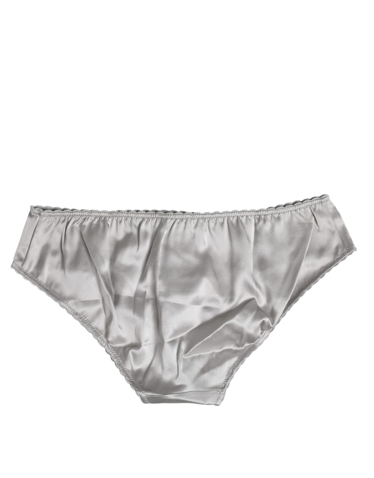 Dolce & Gabbana Gray Silk Stretch Low Waist Panty
