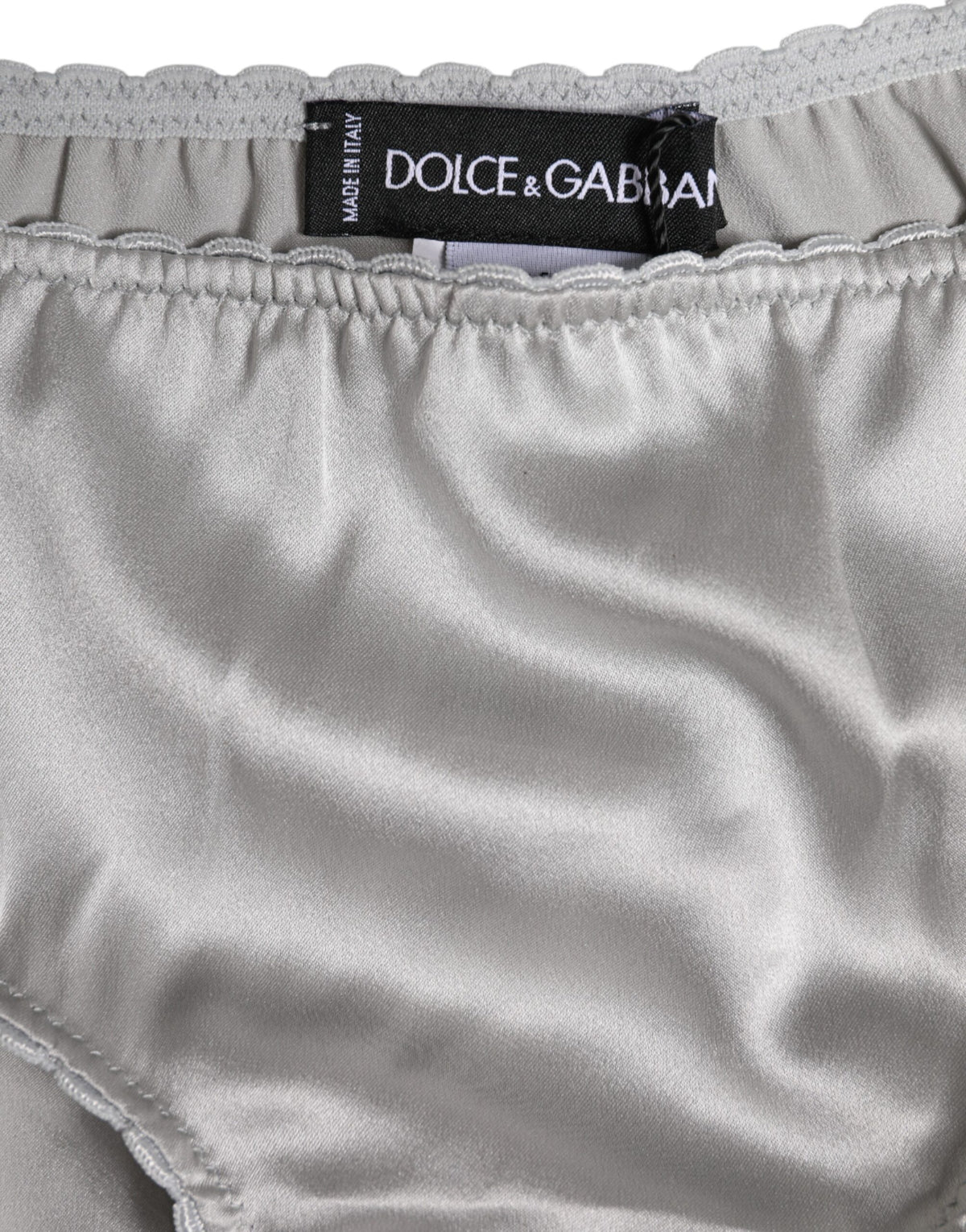Dolce & Gabbana Gray Silk Stretch Low Waist Panty