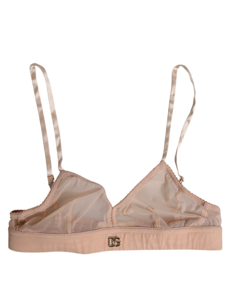 Dolce & Gabbana Soutien-gorge sans armatures en nylon rose poudré