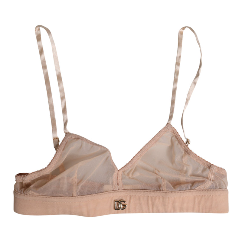 Dolce & Gabbana Soutien-gorge sans armatures en nylon rose poudré