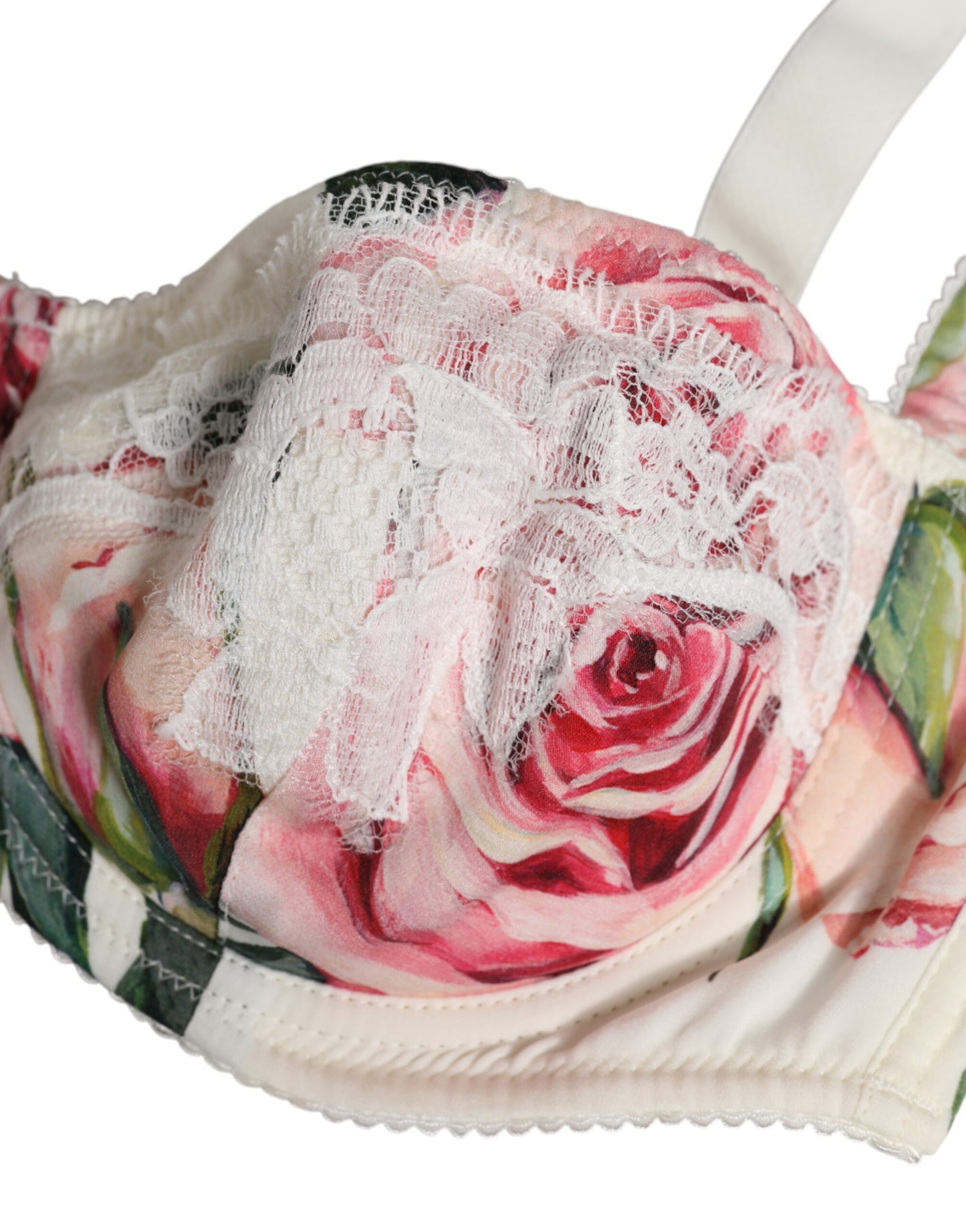 Soutien-gorge balconnet à armatures en dentelle blanche Dolce & Gabbana