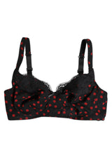 Dolce & Gabbana Black Red Polka Dot Underwired Balconette Bra