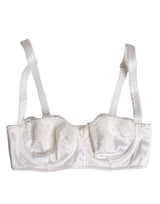 Dolce & Gabbana White Silk Underwired Balconette Bra