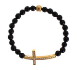 Bracelet croix en argent 925 et pierre d'agate Nialaya