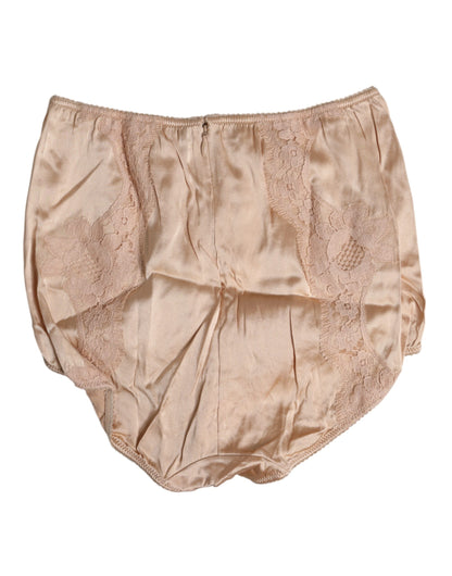 Dolce & Gabbana beige zijden kantbikini met hoge taille