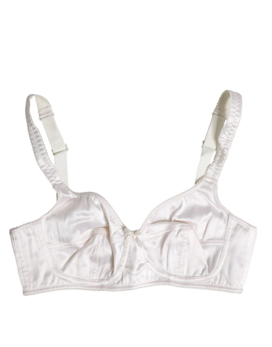 Soutien-gorge balconnet en soie blanche sans armatures Dolce & Gabbana