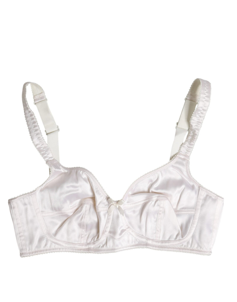 Dolce & Gabbana White Silk Balconette Non Wire Bra