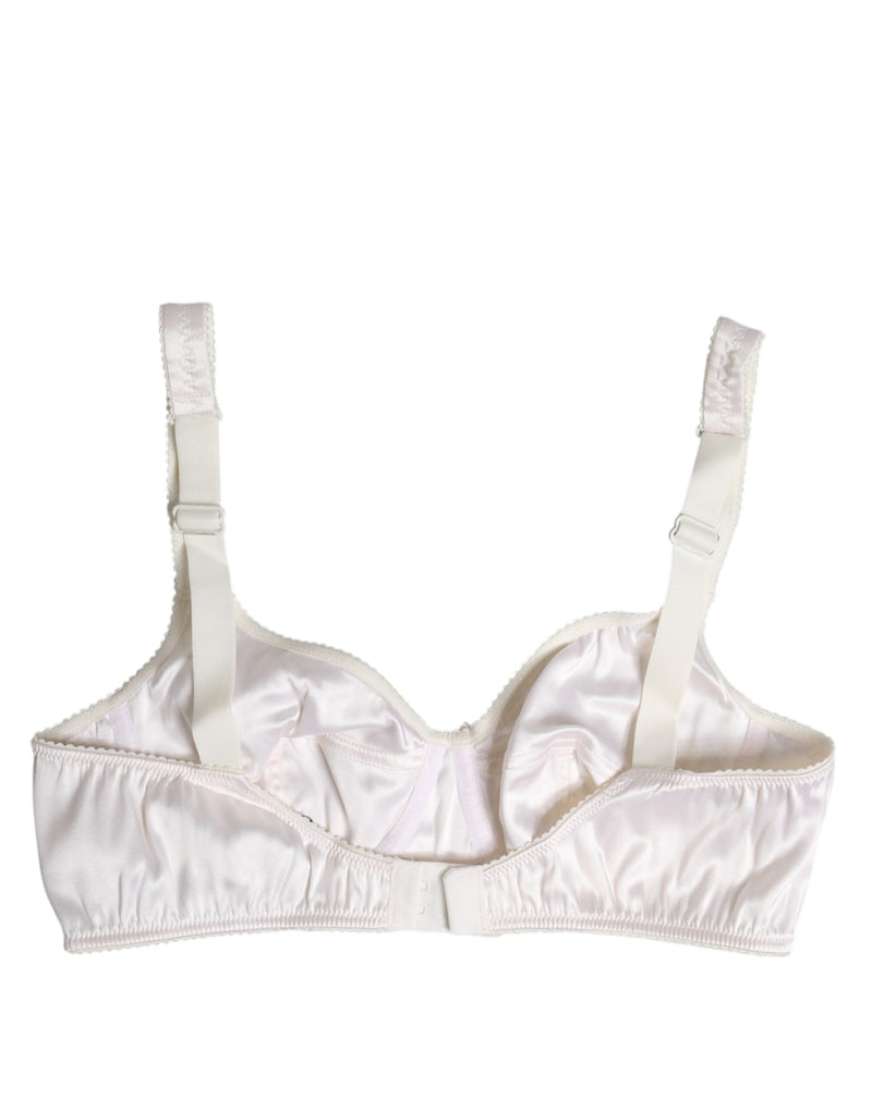 Dolce & Gabbana White Silk Balconette Non Wire Bra