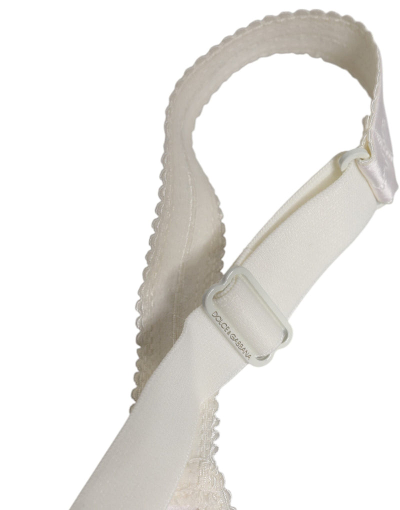 Dolce & Gabbana White Silk Balconette Non Wire Bra