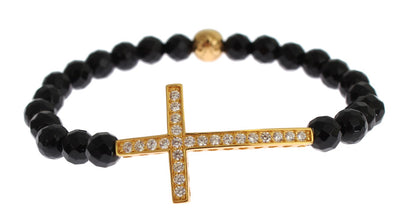 Bracelet croix en argent 925 et pierre d'agate Nialaya