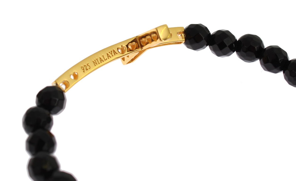 Bracelet croix en argent 925 et pierre d'agate Nialaya