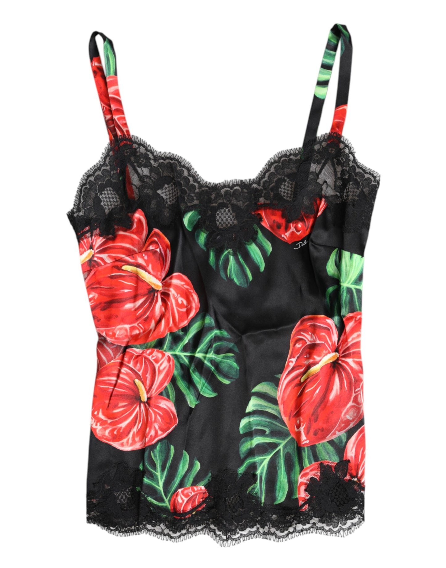 Dolce & Gabbana meerkleurige bloemenpatroon zijden tanktop lingerie ondergoed