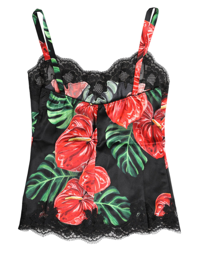 Dolce & Gabbana Multicolor Floral Silk Tank Lingerie