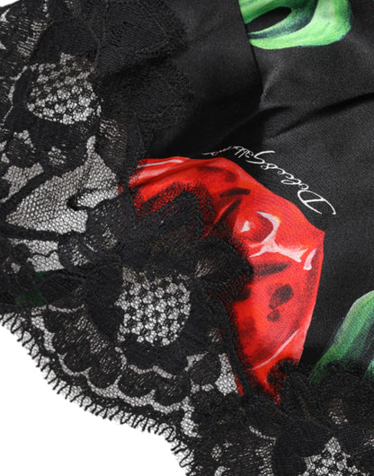 Dolce & Gabbana meerkleurige bloemenpatroon zijden tanktop lingerie ondergoed