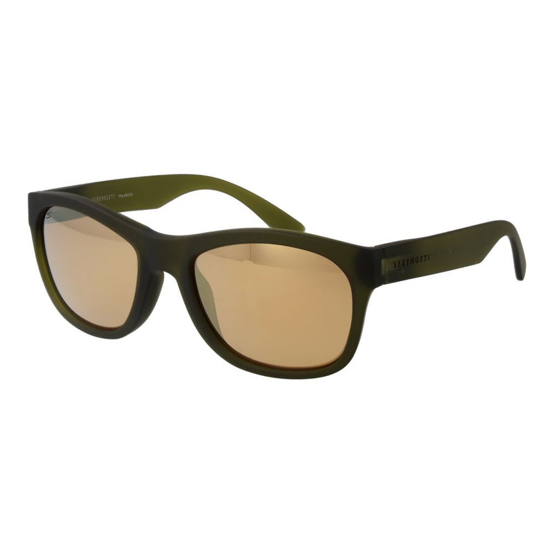 Serengeti Green Unisex Sunglasses with Mirrored Lenses