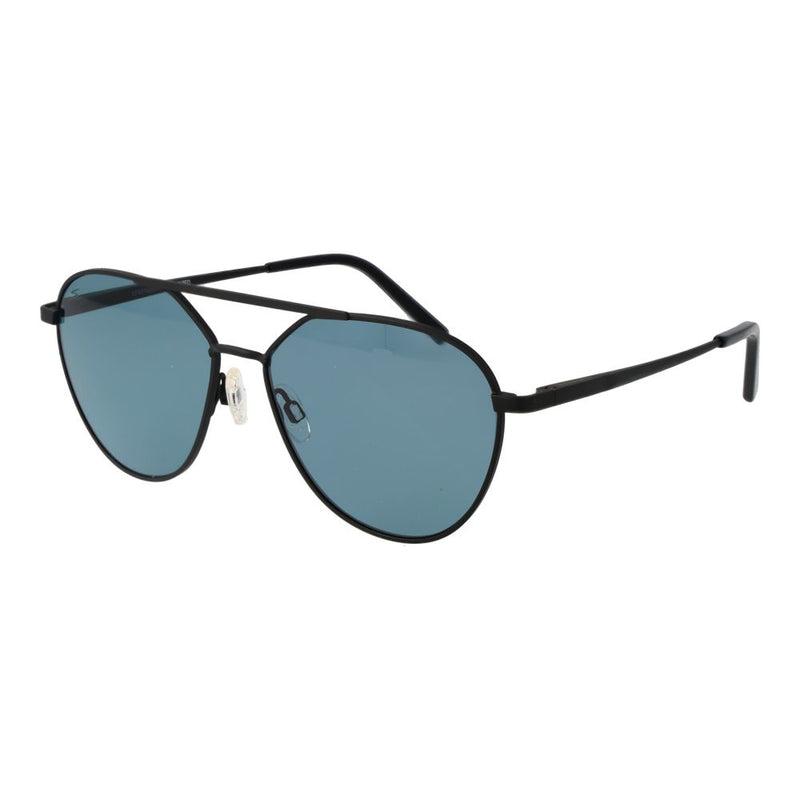 Serengeti Black Unisex Aviator Sunglasses with Blue Lenses
