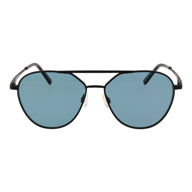 Serengeti Black Unisex Aviator Sunglasses with Blue Lenses