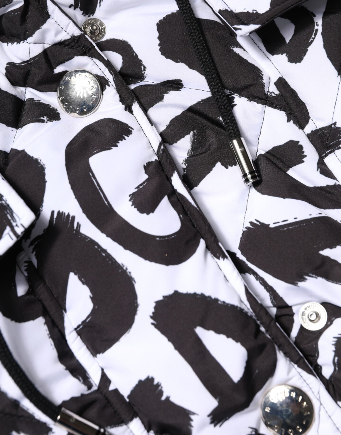 Veste sans manches, à capuche et à motif DG Mania blanche de Dolce & Gabbana