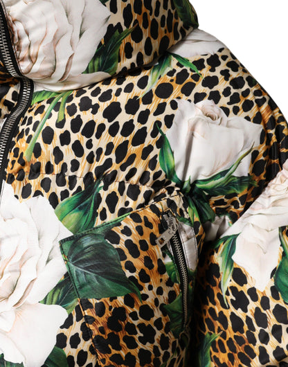 Veste matelassée à motif léopard rose multicolore de Dolce & Gabbana