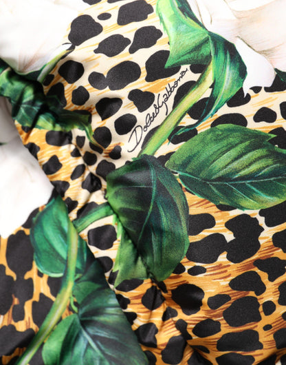 Veste matelassée à motif léopard rose multicolore de Dolce & Gabbana