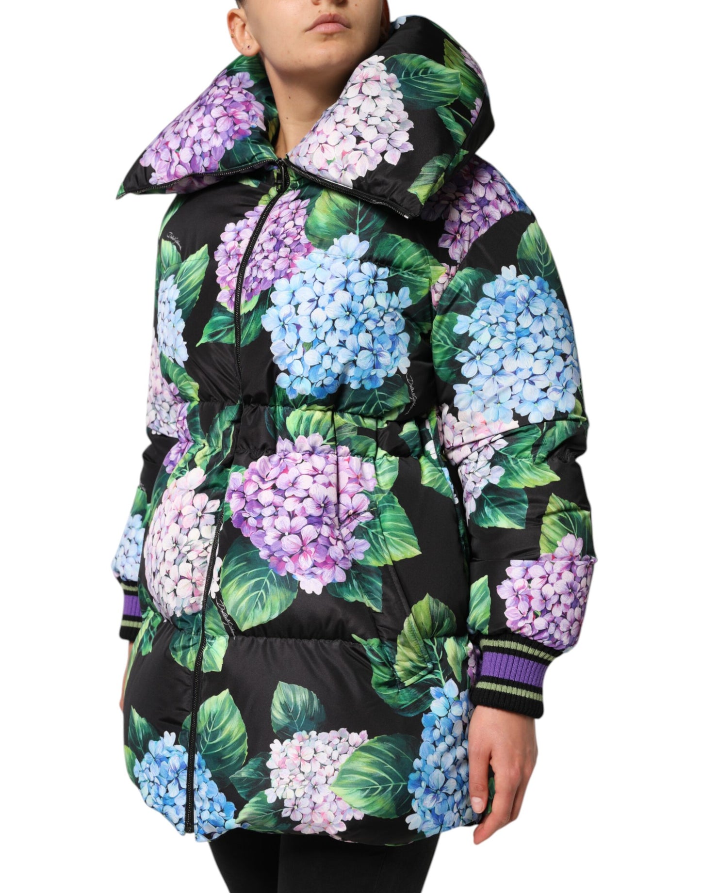 Veste matelassée à imprimé floral multicolore de Dolce & Gabbana