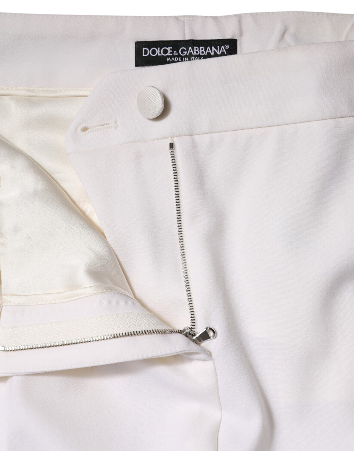 Dolce & Gabbana Pantalons Tapered Blanc en Laine pour Femme