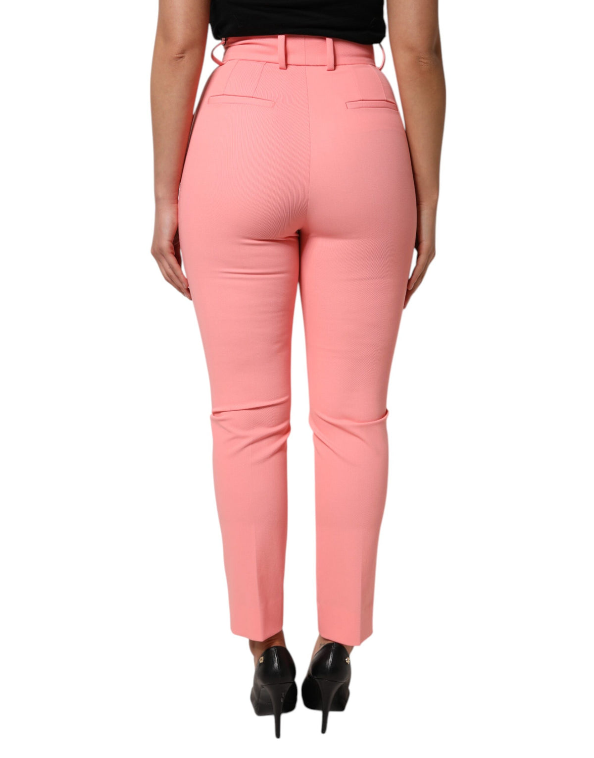 Dolce & Gabbana Pantalons Tapered Taille Haute Rose